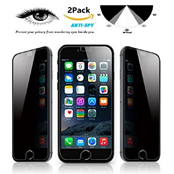 [2 Pack] iMoreGro Privacy Anti-Spy Tempered Glass Screen Protector Shield for iPhone 6 Plus / 6S Plus 5.5 inch