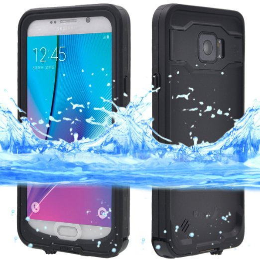 Galaxy Note 5 Waterproof Case,FULLLIGHT TECH Samsung Galaxy Note 5 case Underwater Full Body Armor Protective Rugged Shock/Dust/Dirtproof Heavy duty Kickstand Note 5 case with Screen Protector(Black)