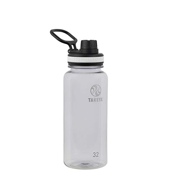 Takeya 50274 Tritan Sports Water Bottle with Spout Lid, 32 oz, Clear