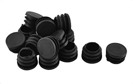 Antrader Furniture Foot Table Chair Legs Blanking End Plastic Round Ribbed Tube Insert Plug Cap Covers Protector Black 12-32mm 30pcs (25mm)