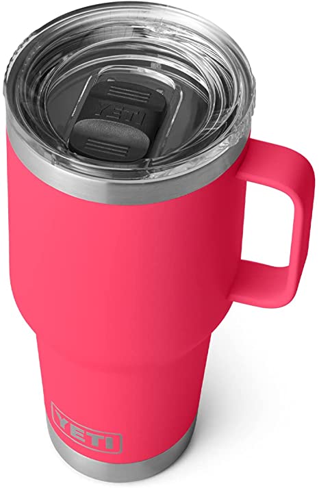 YETI Rambler 30 oz Travel Mug, Stainless Steel, Vacuum Insulated with Stronghold Lid, Bimini Pink