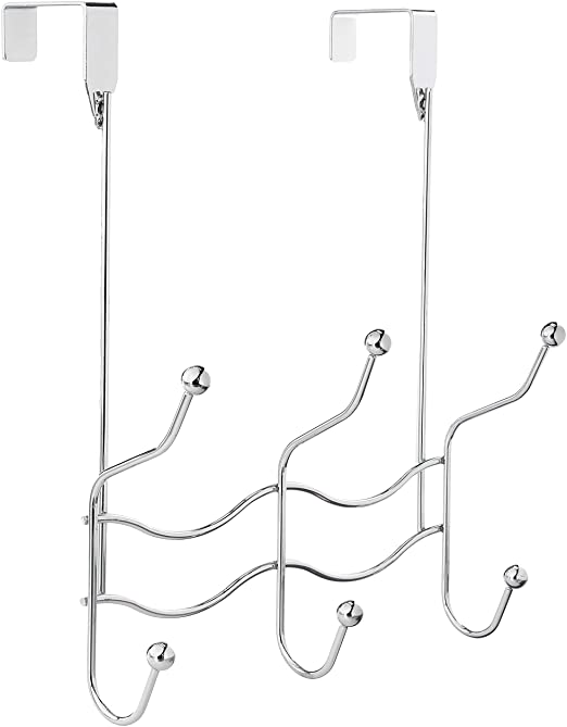 Inspired Living by Mesa Inspired Living Over The Door Hanger 6 Organizer in Silver Bay Collection utility-hooks,