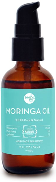 [HIGHEST QUALITY] Organic Moringa Oil Treatment - 2 fl Oz - For Hair, Skin, Face, 100% Pure, Cold Pressed Virgin Oil, Anti-Aging, Skin Treatment, SATISFACTION GUARANTEED