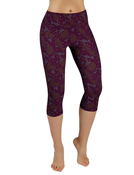 ODODOS Power Flex Women's Tummy Control Workout Running Printed Pants Yoga Pants With Hidden Pocket,Camouflage, Small