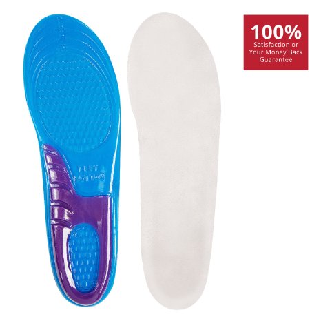 Massaging Insoles By Envelop - Best Shoe Inserts for Running, Hiking, & More - Best Full Length Insoles for Men & Women - Advanced Design Lets Gel Insoles Absorb Shock - Vive Guarantee (Men's 8-13)
