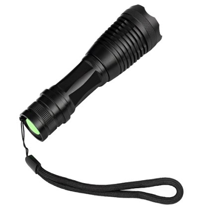YHhao Handheld Flashlight 2000 Lumen , Flashlight Rechargeable , Adjustable Led With Battery Charger , Rechargeable Battery , Ideal Light Lamp for Outdoor Sports and Emergency Use (Black)