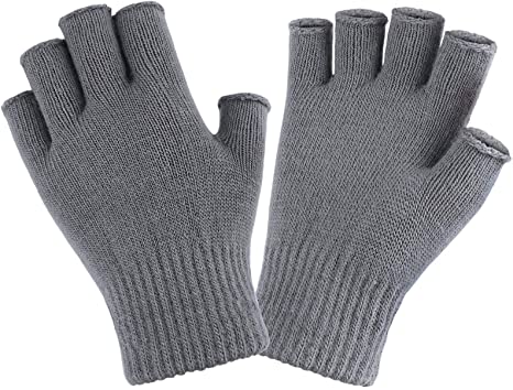 Cooraby Half Finger Gloves Stretchy Winter Magic Gloves Knitted Fingerless Gloves for Men and Women