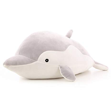 VSFNDB Dolphin Plush Toy 20 Inch Gray Large Stuffed Animal Hugging Pillow Cushion Stuff Dolls - Super Soft Cuddly Figures for Child Kids Gift Party Favors - 20"
