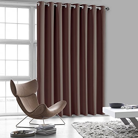 Luxury Home 104x84-Inch Thermal Insulated Blackout Curtains with Grommet Ring Top, Brown