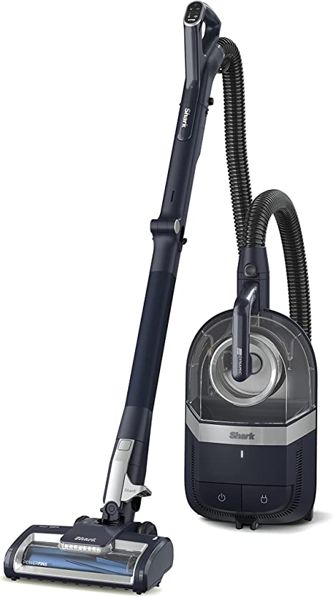 Shark CZ351 Pet Canister Vacuum, Bagless, Corded with Self-Cleaning Brushroll & PowerFins, Navy & Silver