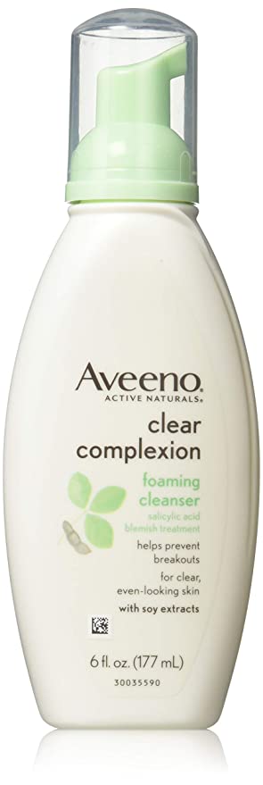 Aveeno Clear Complexion Foaming Cleanser, 6-Ounce Bottles (Pack of 3)