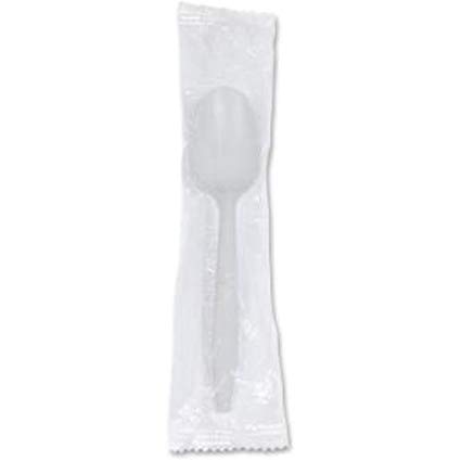 Genuine Joe GJO20007 Plastic Spoons, Ind-Wrapped, Med-Wght, 1000/Ct, We, 10.24" Height, 6.5" width, 15.35" Length (Pack of 1000)