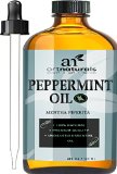 ArtNaturals Peppermint Oil 100 Pure and Natural Premium Therapeutic Grade Mentha Peperita Essential 4 Oz Oil - Best Fresh Scent for Home and Work - Perfect to Repel Mice and Spiders