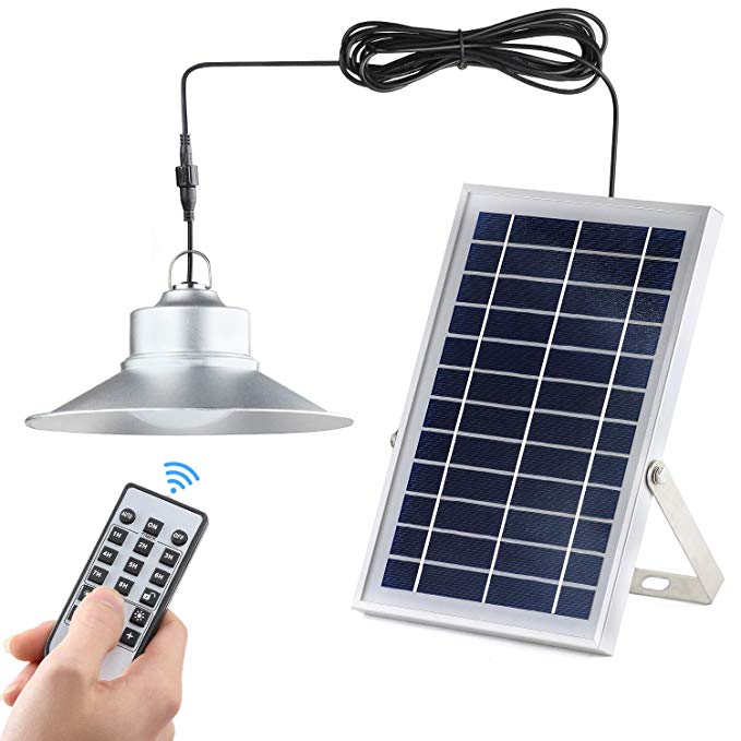 Solar Lights,Kyson Indoor Vintage Solar Shed Light 5200aMH Aluminum Alloy Hanging Barn Light with Remote Control Also for Outdoor Use IP65