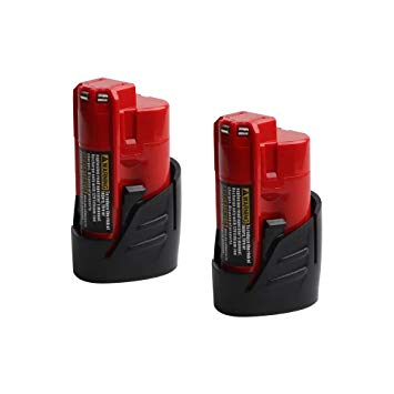 2 Pack M12 3.0Ah Battery Replacement for Milwaukee 12Volt 3000mAh M12 Lithium Ion Battery Xc 48-11-2420 48-11-2440 48-11-2402 48-11-2411 48-11-2412 Cordlees Tools