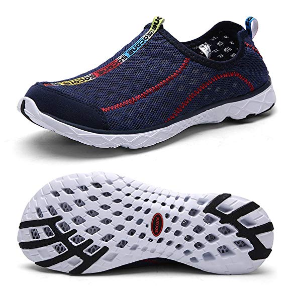 QANSI Mens Breathable Sailing Up Beach Water Shoes Quick Dry Aqua Trainers