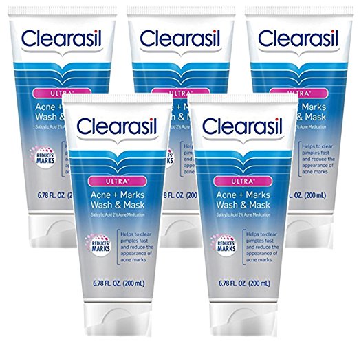 Clearasil Ultra Acne, Marks Wash and Mask, 6.78  ounce (Pack of 5)