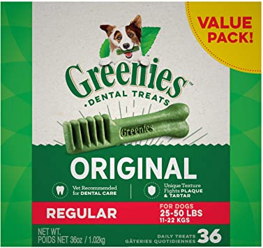 Greenies Original Regular Natural Dental Dog Treats (25 - 50 Lb Dogs)