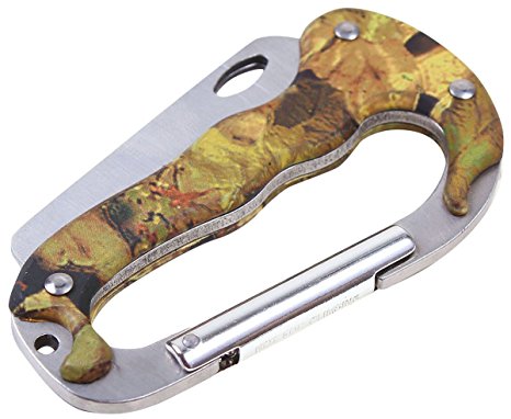 Outdoor Multi-Purpose Carabiner with Pocket Knife & LED Light