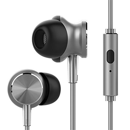 UiiSii GT500 High Performance Headphones In-Ear Earphones with Microphone and Super Bass, and Remote Control for Iphone and Android Devices,Mini Lightweight Stereo Headsets (Gray)