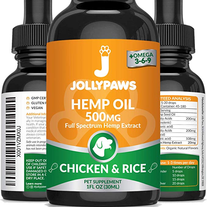 Hemp Oil for Dogs and Cats - All Natural Pain Relief for Dogs, Stress & Anxiety Support, Calming, Hip, and Joint Health - Grown in The USA
