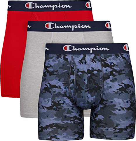 Champion Men's Cotton Stretch Total Support Pouch Boxer Brief 3 Pack