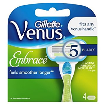 Gillette Venus Embrace Blades 4 catrige pack (Imported - Packing can differ)