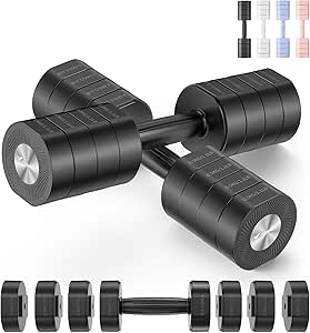 MERACH Adjustable Dumbbell Set of 2, 4 in 1 Hand Weights for Women at Home, Free Weights Dumbbells Each 2.2lb 4.4lb 6.6lb 8.8lb, Weight Set for Home Gym Exercise Training