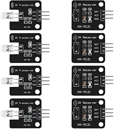 Dorhea 4Pcs Digital 38khz Ir Receiver Sensor Module   4Pcs 38khz Ir Transmitter Sensor Module Kit for Electronic Building Block