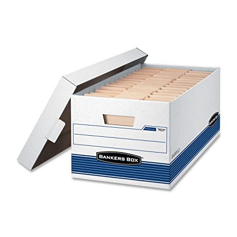 Bankers Box Stor/File Medium-Duty Storage Boxes with Lift-Off Lid, Letter, 12 Pack (00701)