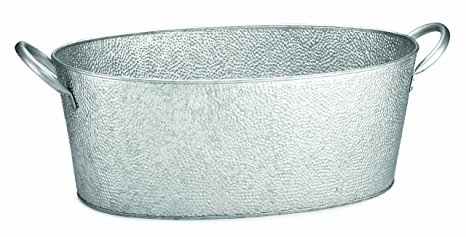 TableCraft GT2313 Oval Beverage Tub Galvanized Pebbled Texture, 23 by 9.25 by 7.75-Inch