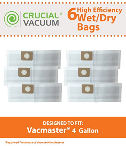 6PK Vacmaster 4 Gallon Bags, Compare to Part # VFDB, Designed & Engineered by Crucial Vacuum