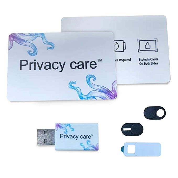 E-SDS 2 RFID Blocking Card, 3 Webcam Cover, 1 USB Data Blocker, 6 Pack Personnal Privacy Data Protector Kits to Provent Data Theft