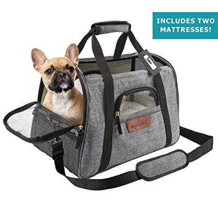 Airline Approved Pet Carrier - Soft Sided Portable Travel Bag with Mesh Windows and Fleece Padding - For Small Dogs and Cats – Fits Under Airplane Seat