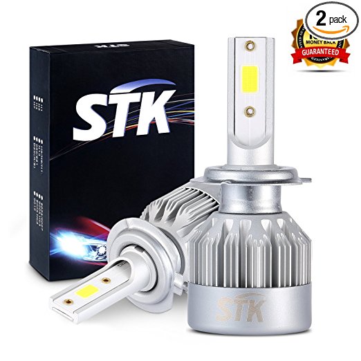 STK H7 LED Headlight Bulbs, 70W 10000LM 6000K All-in-One H7 Car Led Headlight Conversion Kit, Cool White - 2 Year Warranty ( Pack of 2 )