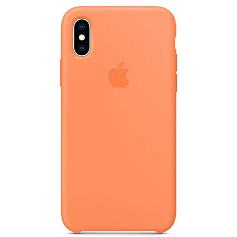 Maycase Compatible for iPhone Xs Case, Liquid Silicone Case Compatible with iPhone Xs 5.8 inch (Papaya)