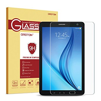 Samsung Galaxy Tab E 8.0 Inch Glass Screen Protector, OMOTON Tempered Glass Protector with [9H Hardness] [Non-Scratch] [Easily-Install] For Samsung Galaxy Tab E, 8.0 Inch
