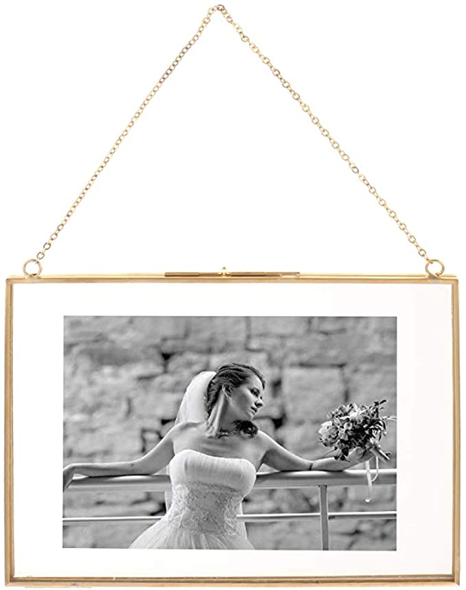 Cq acrylic 11 x 14 Picture Frames Made of Copper and High Definition Glass Display Pictures 8x10 or 11x14 for Wall mounting Photo Frame,Gold,Pack of 1