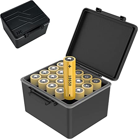 [High Capacity] 20 Slots 18650 Battery Case, 18650 Battery Organizer, Water-Resistant Anti-Shock Anti-Dust, Battery Holder Storage for 20 x 18650