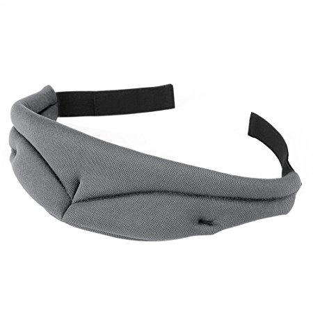 Contoured Sleep Mask, PLEMO Ultra-Soft Memory Foam Sleeping Cover, Breathe-Easy Eye Shade for Bedtime & Travel, One Size in Dark Gray