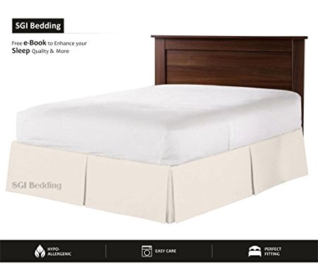 550 TC Egyptian cotton Bedding 1X Bed Skirt 12" Inch Drop Queen (60X80") Ivory Solid