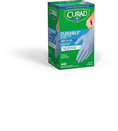 Curad Nitrile Exam Glove PF Powder Free, One Size Fits Most, 40ct