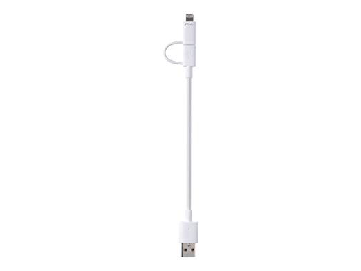 PNY 2-in-1 Micro USB Lightning Charger and Sync Cable - White