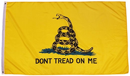Gadsden Flag Dont Tread On Me Flag 3x5 Feet - Polyester Tea Party Rattle Snake Banner with Grommets 3x5 Double Stitched