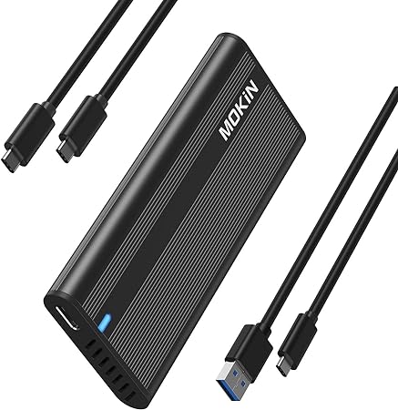 Mokin M.2 NVME NGFF Enclosure ,USB 3.1 Gen2 10Gbps Tool-Free Design for NVMe PCIe M-Key(M B Key), External SSD Adapter Size for 2280/2260/2242, UASP Support