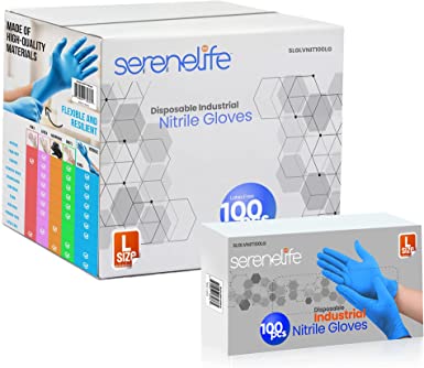 1000 Pcs Nitrile Blend Disposable Gloves - Soft Industrial Vinyl Gloves Powder-Free, Latex-Free Protective Soft Gloves