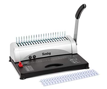 Kenley Paper Punch Binder Binding Machine with Starter Combs Set - 21 Hole / 450 Sheets
