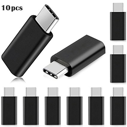 A-store 10 x USB 3.1 Type-C Male to Micro USB Female Converter USB-C Adapter Type, Compatible for Samsung Galaxy note7 2016, MSI Gaming Notebooks and 12" Macbook Retina (10PC)