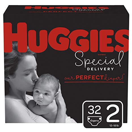 Huggies Special Delivery Hypoallergenic Baby Diapers, Size 2 (12-18 lbs.), 32 Count, Jumbo Pack