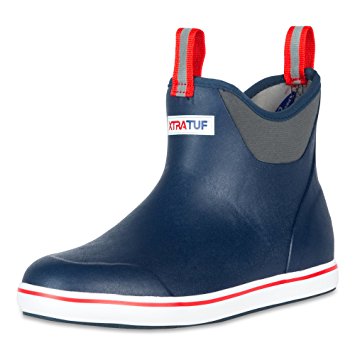 XTRATUF Performance Series 6" Men’s Full Rubber Ankle Deck Boots, Navy & Red (22733)